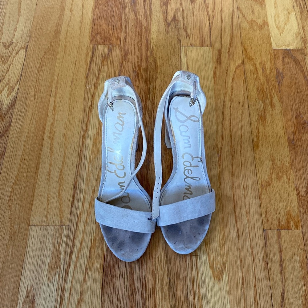 Sam Edelman Nude Suede Block Heels- Free shipping